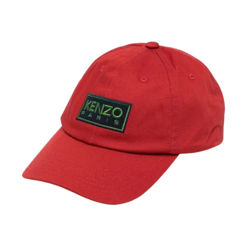 Kenzo , Red Logo Embroidered Cap ,Red male, Sizes: ONE