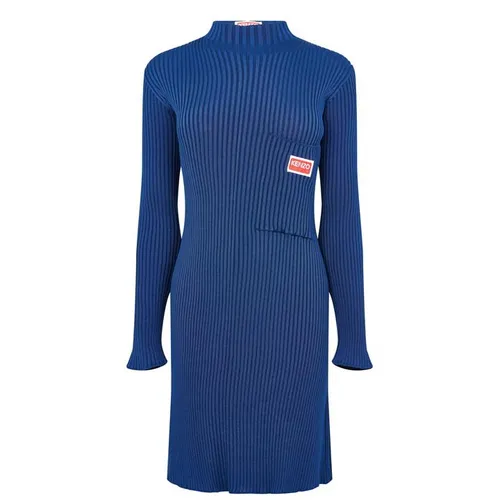 KENZO Ribbed Fit And Flare Dress - Blue