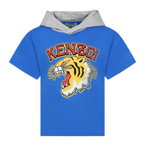 Kenzo , Roaring Tiger Short Sleeve T-Shirt ,Blue unisex, Sizes: