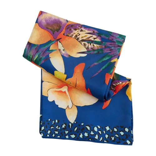Kenzo , Silky Scarf - Intense Vibrant Colors ,Blue female, Sizes: ONE