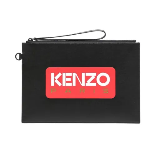 Kenzo , Smooth Leather Clutch Bag Black ,Black male, Sizes: ONE SIZE