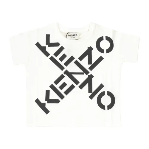 Kenzo , Solid Color Logo T-Shirt ,White female, Sizes: