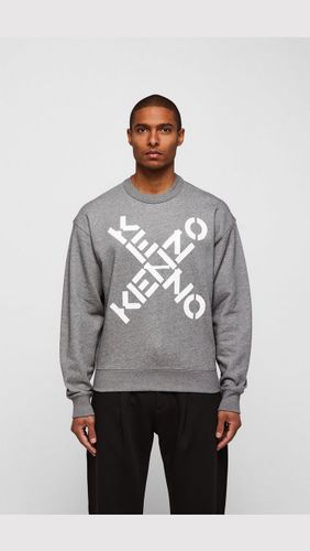 KENZO Sport X Crew Neck Sweatshirt - Grey - Mens, Grey