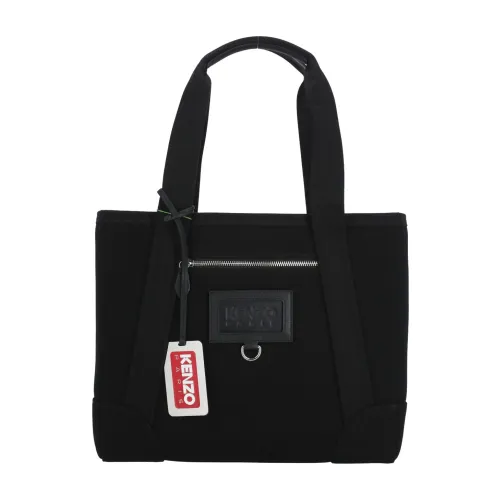 Kenzo , Stylish Black Cotton Tote Bag ,Black female, Sizes: ONE SIZE