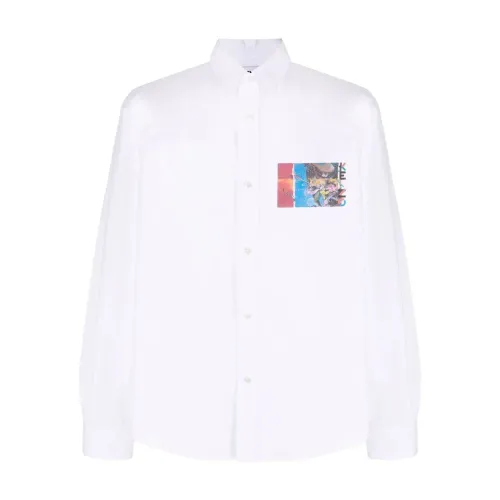 Kenzo , Stylish Cotton Casual Shirt ,White male, Sizes: