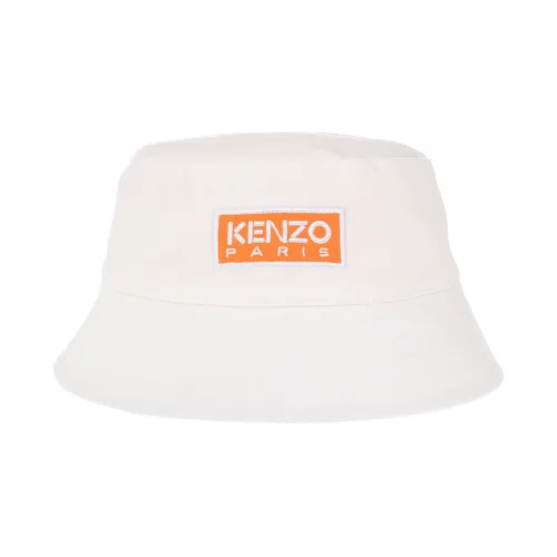 Kenzo , Stylish Logo Bucket Hat ,White unisex, Sizes: