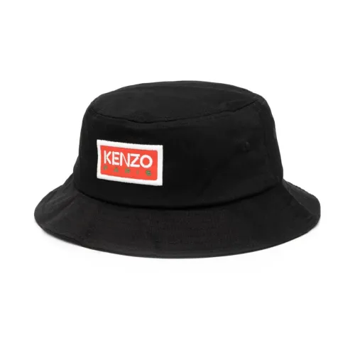 Kenzo , Stylish Logo-Embroidered Bucket Hat ,Black female, Sizes: