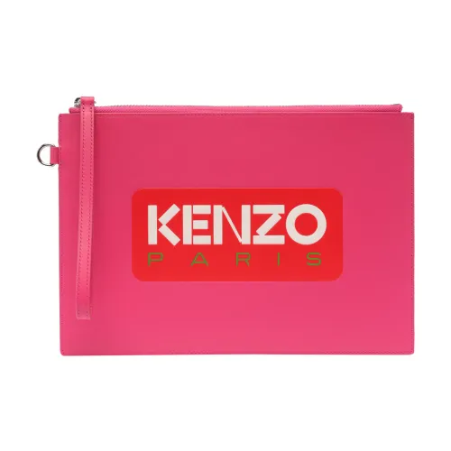 Kenzo , Stylish Pink Clutch with Zipper Closure and Wrist Strap ,Pink male, Sizes: ONE SIZE