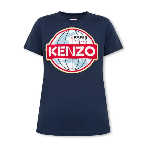 Kenzo , T-shirt with logo ,Blue female, Sizes:
