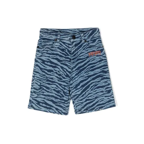 Kenzo , Tiger Camo Cotton Blend Shorts ,Blue male, Sizes: