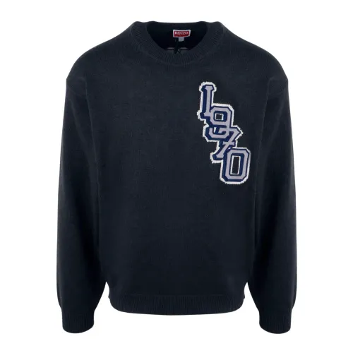 Kenzo , Tiger Varsity Sweater ,Blue male, Sizes: