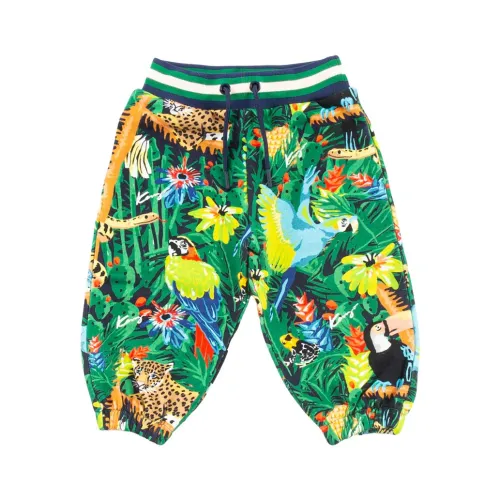Kenzo , Tropical Fantasy Sweatpants for Boys ,Green male, Sizes: