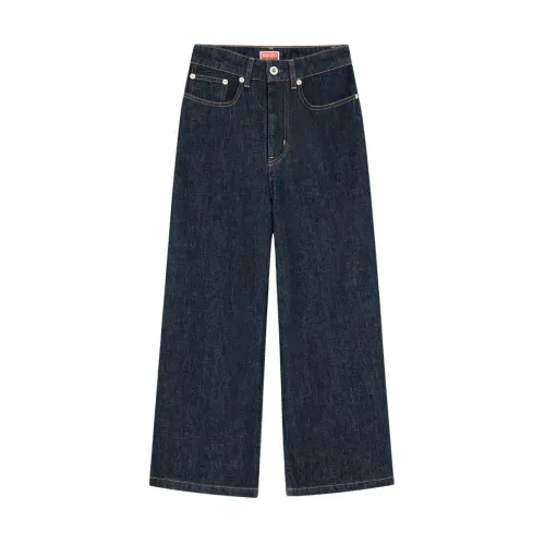 Kenzo , Vintage Wide-Leg Cropped Jeans ,Blue female, Sizes: