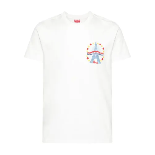 Kenzo , White Short Sleeve Round Neck T-shirts and Polos ,White male, Sizes: