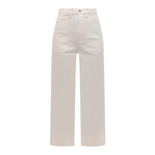 Kenzo , White Ss23 Ribbed Crew-neck Jeans ,White female, Sizes: