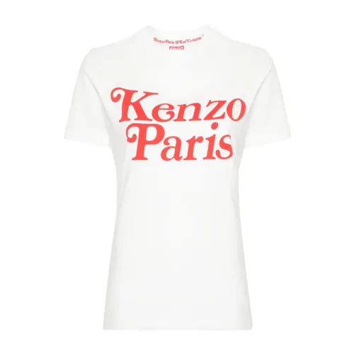 Kenzo , White T-shirts and Polos with Kenzo Paris Print ,White female, Sizes: