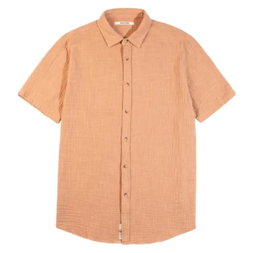 Kestin , Kestin Aberlady Shirt in Terracotta Textured Cotton ,Orange male, Sizes: