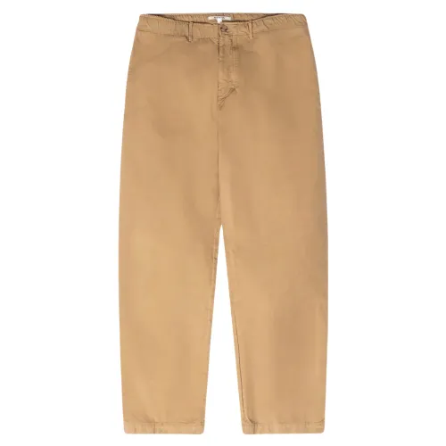 Kestin , Relaxed Straight Fit Tan Cotton Ripstop Pants ,Beige male, Sizes: