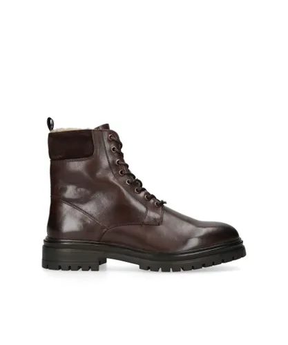 KG Kurt Geiger Mens Leather Force Cuff Boots - Brown Leather (archived)