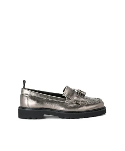 KG Kurt Geiger Womens Leather Margot Loafers - Silver Leather (archived)