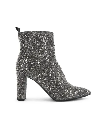 KG Kurt Geiger Womens Suri Bling Boots - Dark Grey Fabric