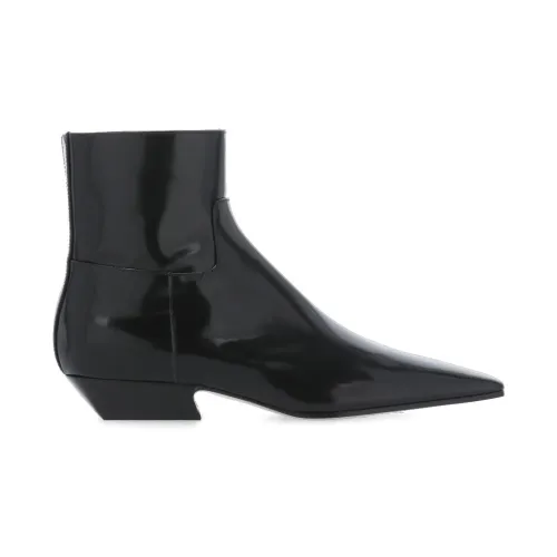 Khaite , Black Leather Cowboy Boots ,Black female, Sizes: