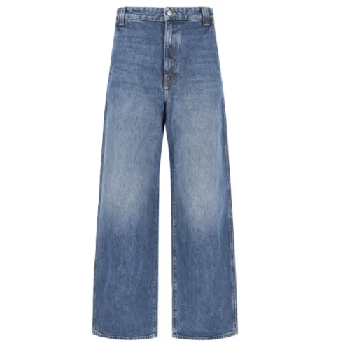 Khaite , Blue Denim Jeans, Low Waist, Wide Straight Leg ,Blue female, Sizes: