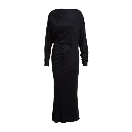 Khaite , Midi Oron Dress ,Black female, Sizes: