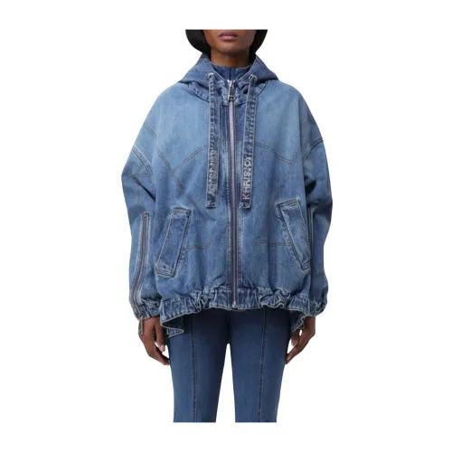 Khrisjoy , Medium Denim Windbreaker Jacket ,Blue female, Sizes: