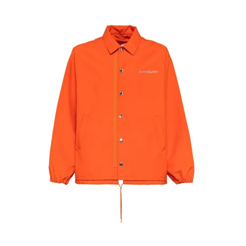 Khrisjoy , Solid Color Coach Jacket ,Orange male, Sizes: