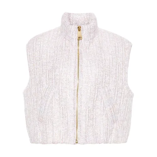 Khrisjoy , Tweed Cropped Joy Vest ,White female, Sizes: