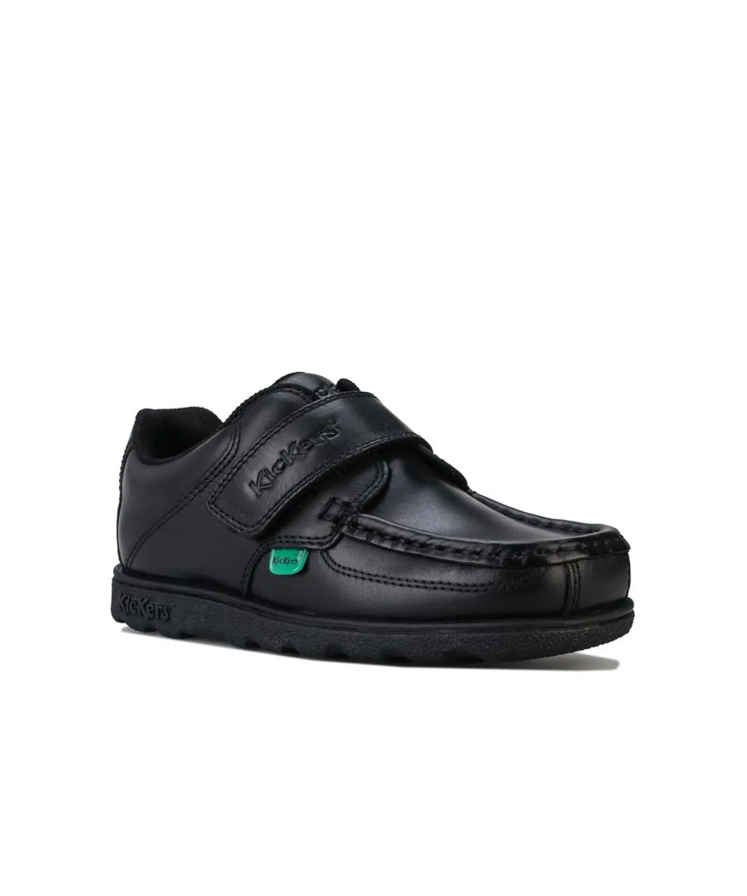 Kickers Boys Boy's Children Fragma Lo Strap Leather Shoe in Black