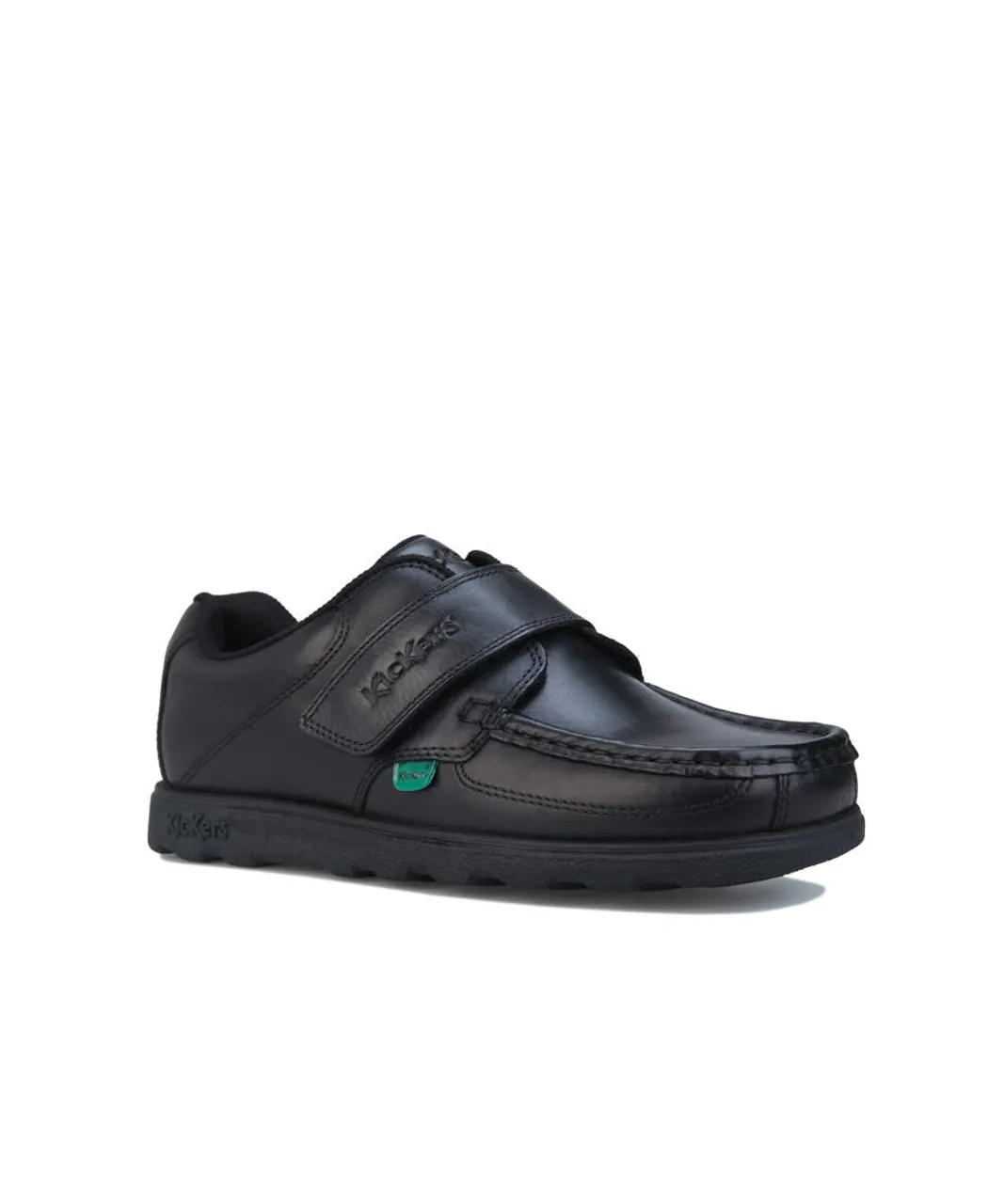 Kickers Boys Boy's Junior Fragma Strap Leather Shoe in Black