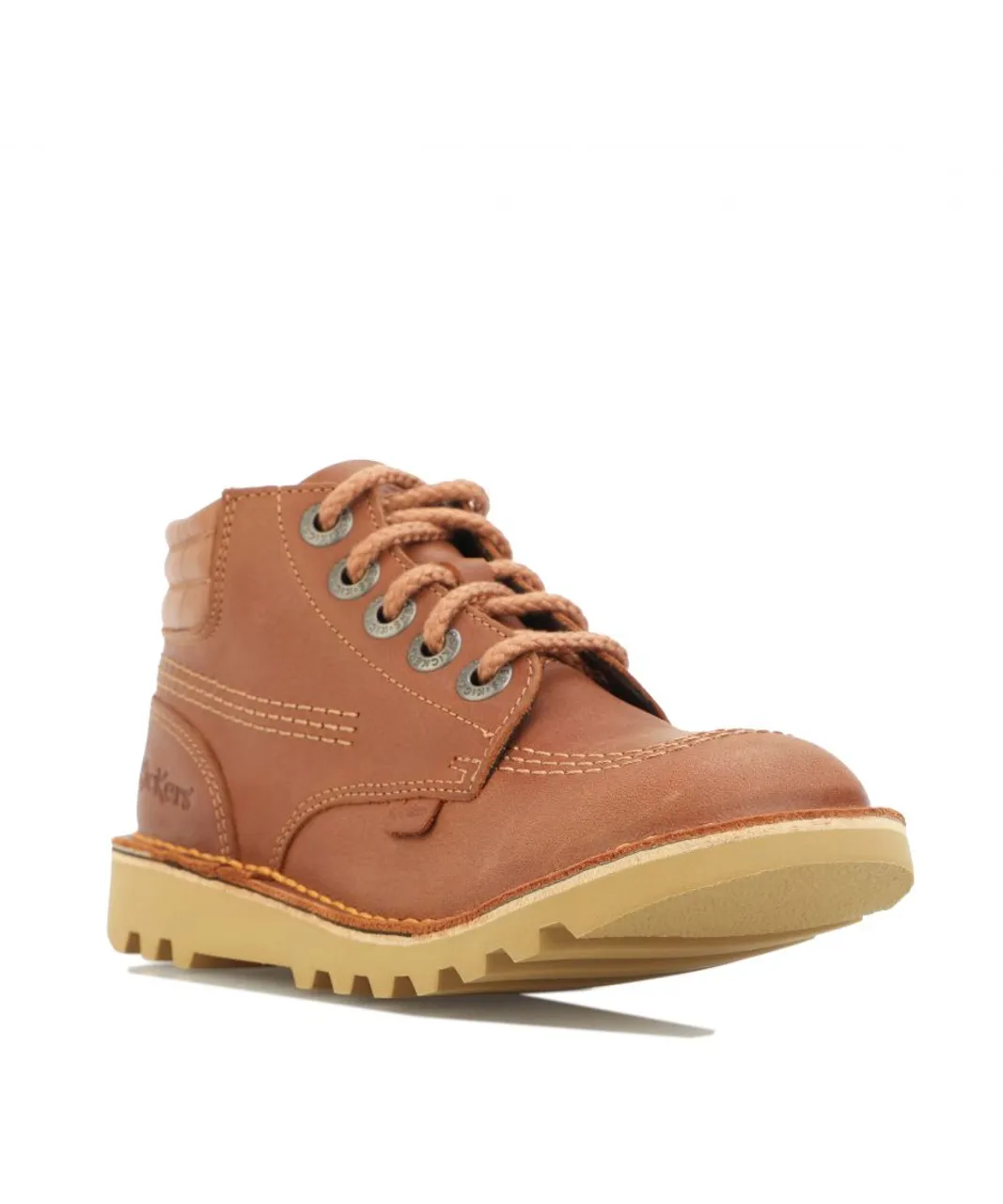 Kickers Boys Boy's Kick Hi Padded Leather Boots in Tan Leather (archived)