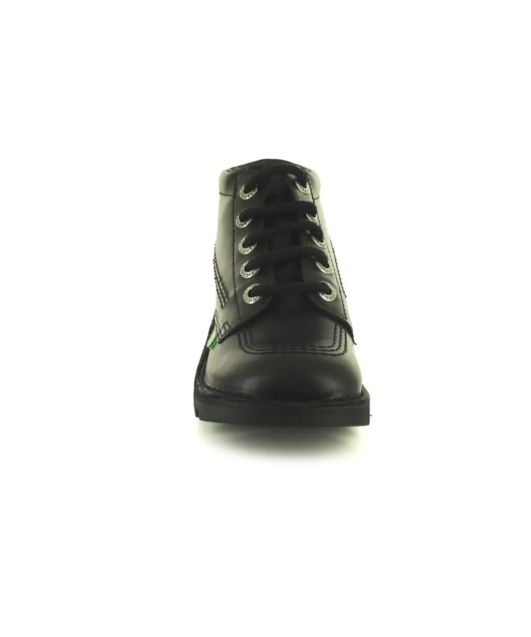Kickers Boys Childrens Boots Hi Core y Leather Lace Up black
