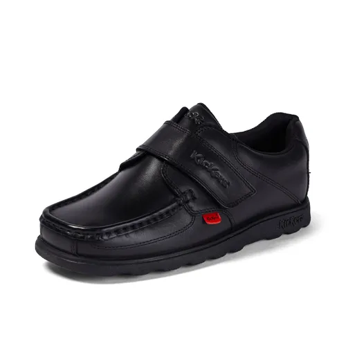 Kickers Boys Fragma Leather Shoe in Black