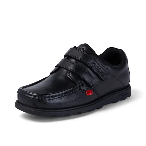 Kickers Boys Fragma Moc Toe Twin Leather School Shoes