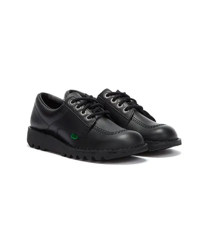 Kickers Childrens Unisex Boys Girls Youth Kick Lo Leather School Shoes - (Black)