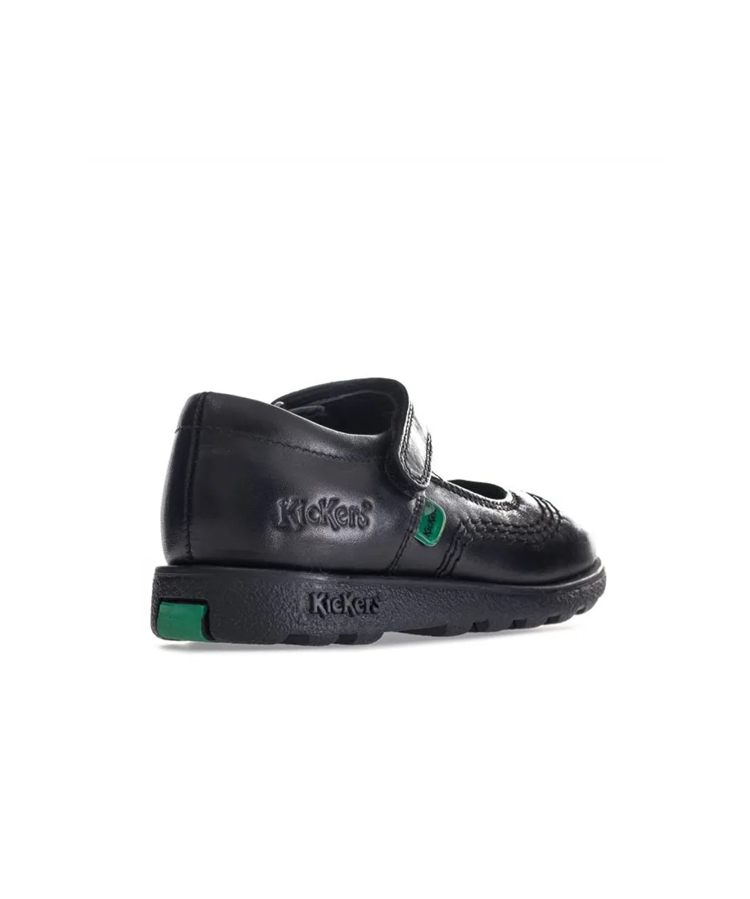 Kickers Childrens Unisex Fragma Pop Shoes - Black Leather