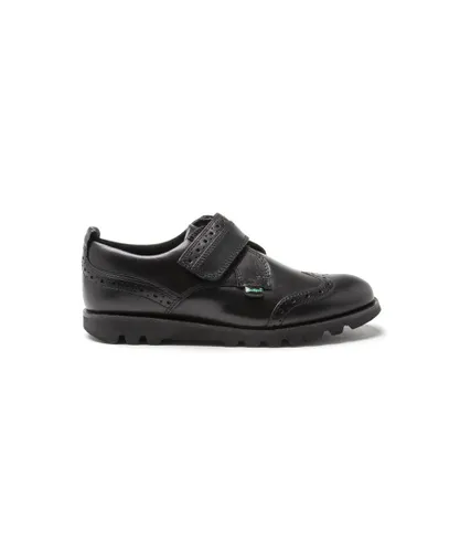 Kickers Childrens Unisex Kymbo Brogue Shoes - Black Leather