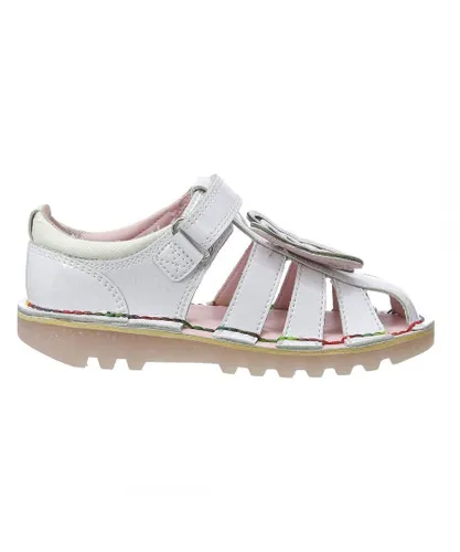 Kickers Girls Faeries Kids White Sandals Leather