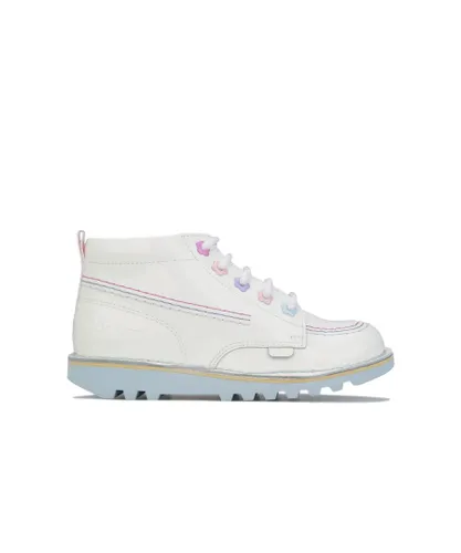 Kickers Girls Girl's Children Kick Hi Fleur Boots in White Patent Leather