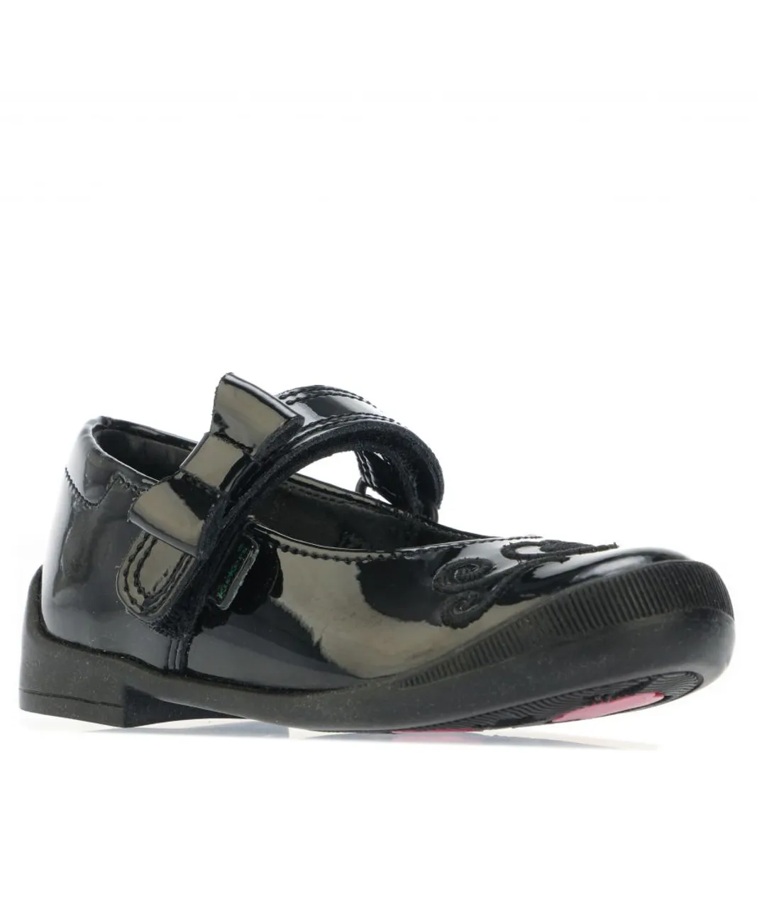 Kickers Girls Girl's Infant Bridie Heart Patent Shoe in Black Leather (archived)
