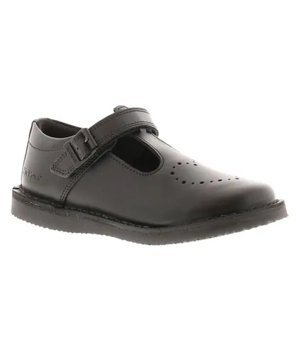 Kickers Girls Kopi Heart T Bar Shoes - Black Leather (archived)