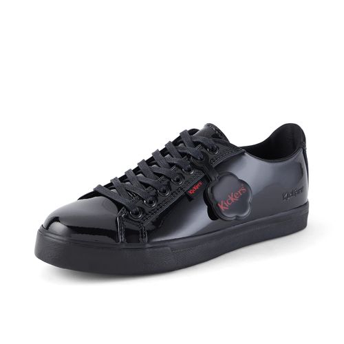 Kickers Girls Tovni Black Patent Leather School Shoes,