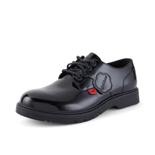 Kickers Girls Womens Finley Lo Black Leather School Shoes