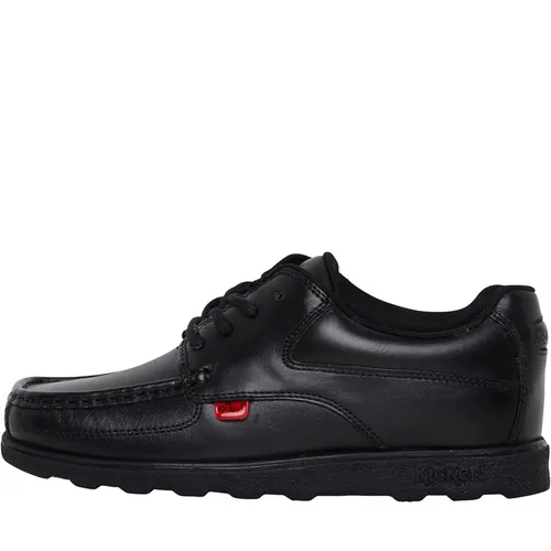 Kickers Junior Boys Fragma Lace Leather School Shoes Black