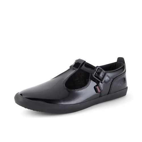 Kickers Kariko T-Bar Leather Shoes, Black Black,