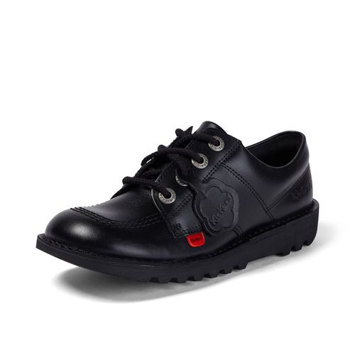 Kickers Kids Kick Lo Leather School Shoes, Extra Comfort, Added Durability, Premium Quality, Black, Unisex Kids