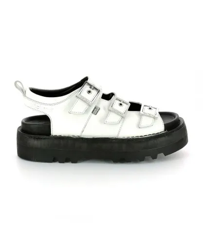Kickers Knox Lo Womens White/Black Sandals Leather